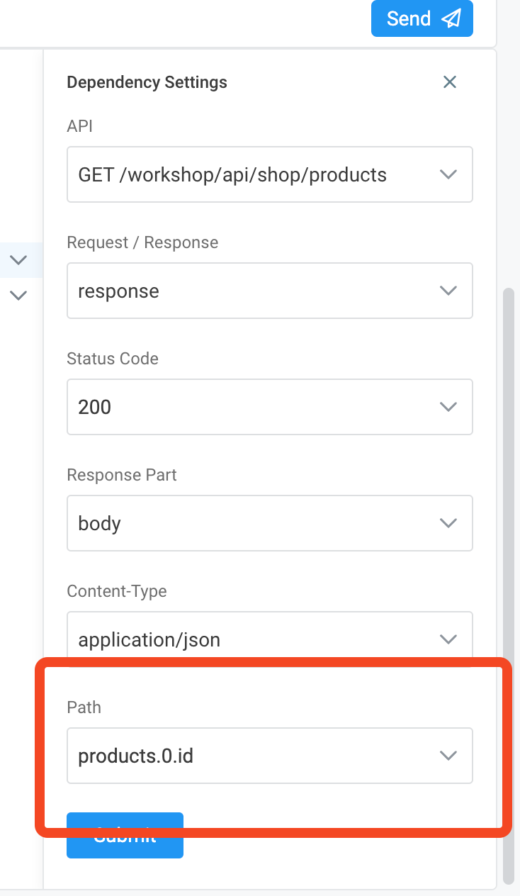 Screenshot showing setting the path to id